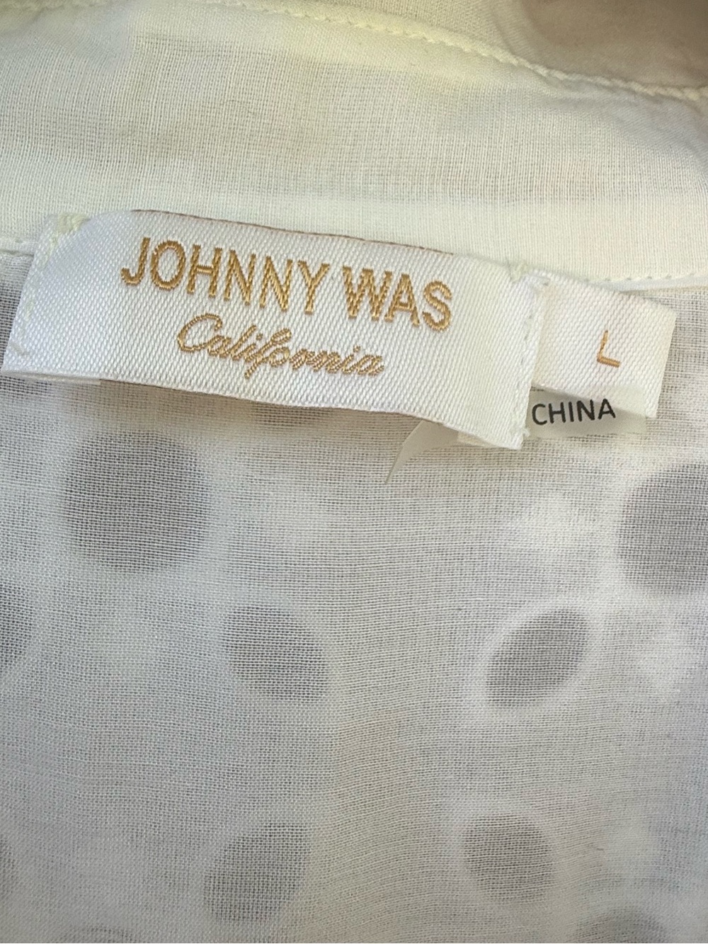Johnny Was White Eyelet Blouse with Subtle Dot Pattern - Picture 3 of 8